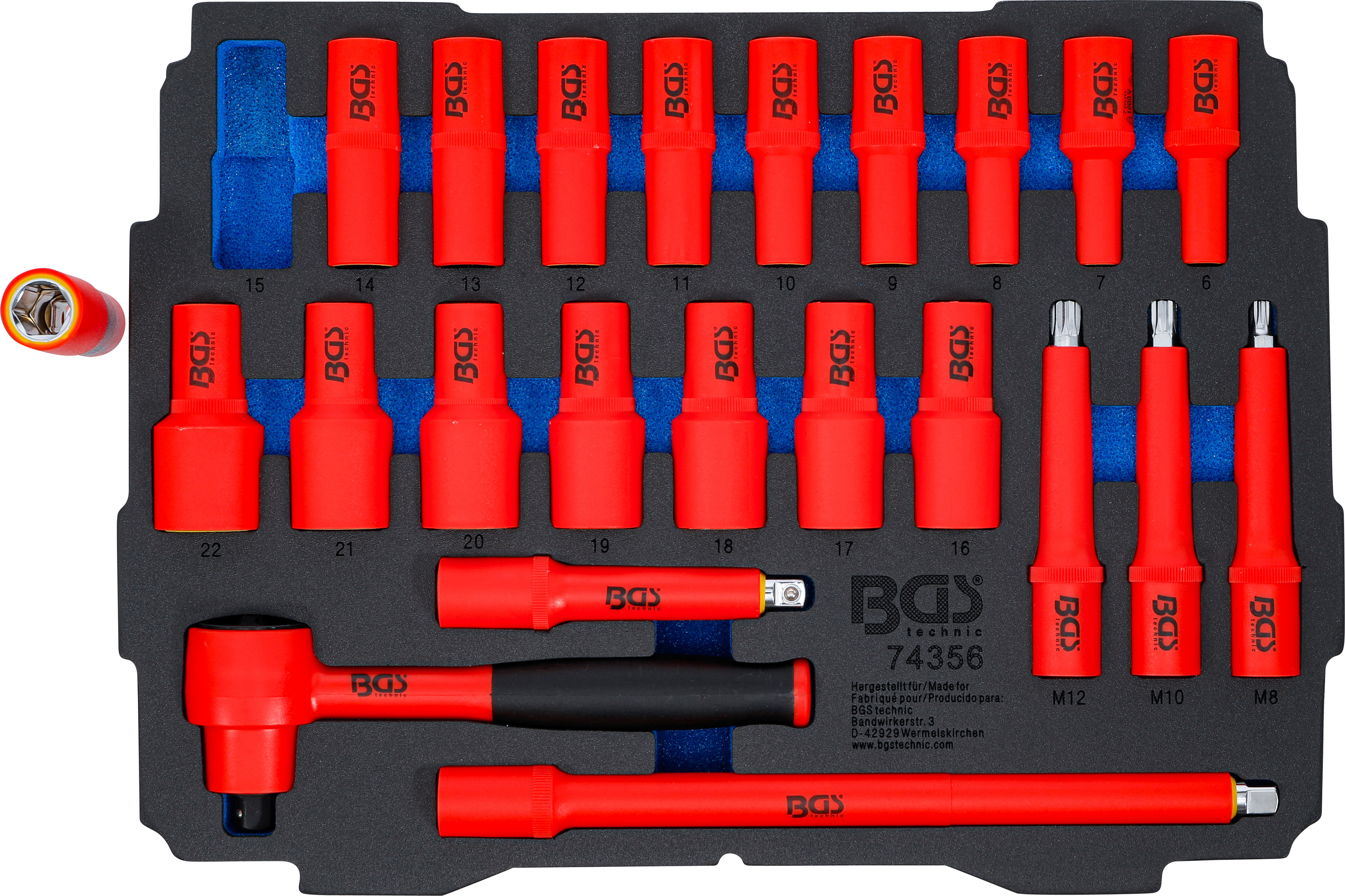 BGS 74356 Schaumeinlage für Art. BOXSYS1 & 2: VDE Werkzeugsatz | 23-tlg.