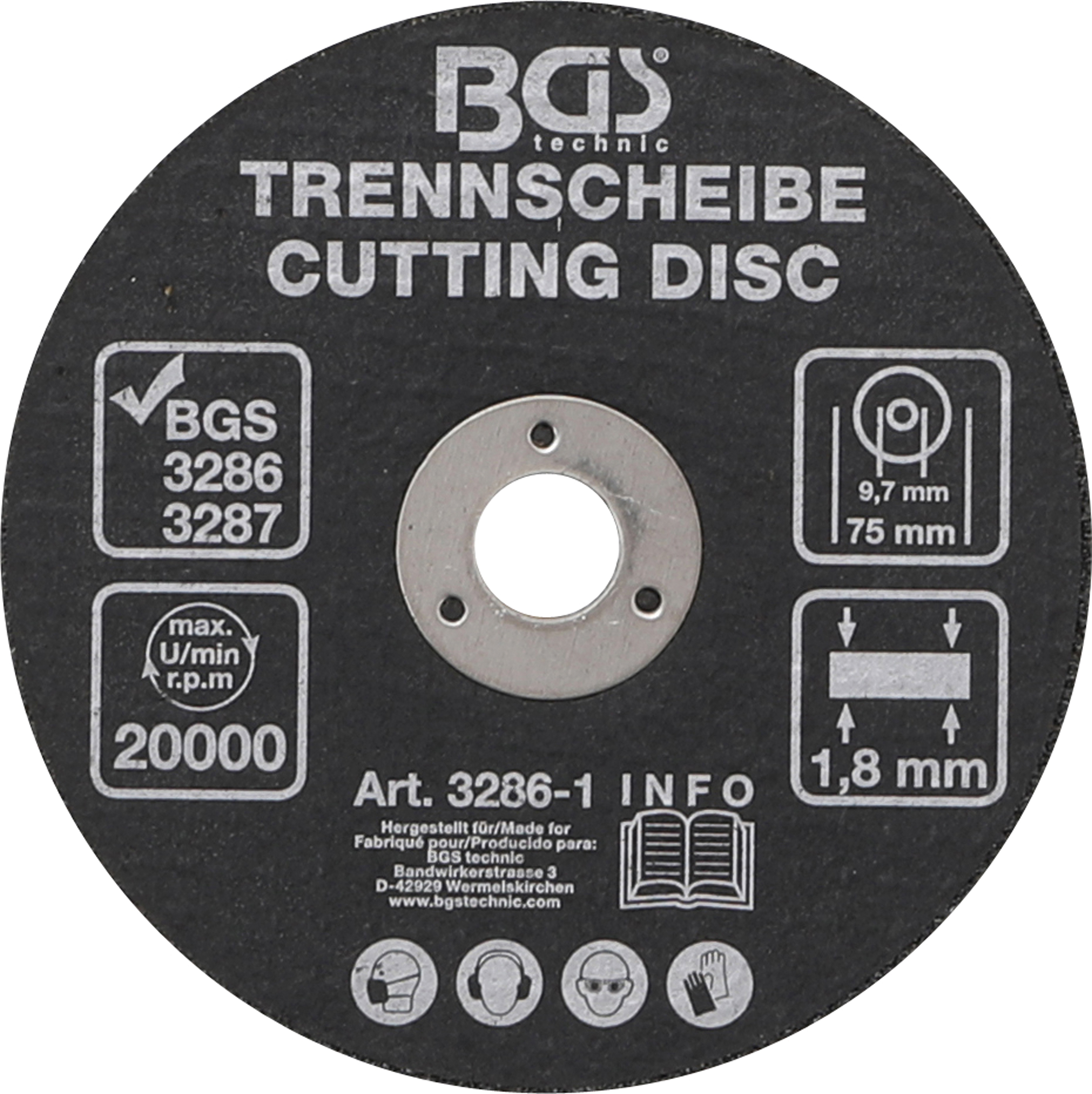 BGS 3286-1 Trennscheibe | Ø 75 x 1,8 x 9,7 mm
