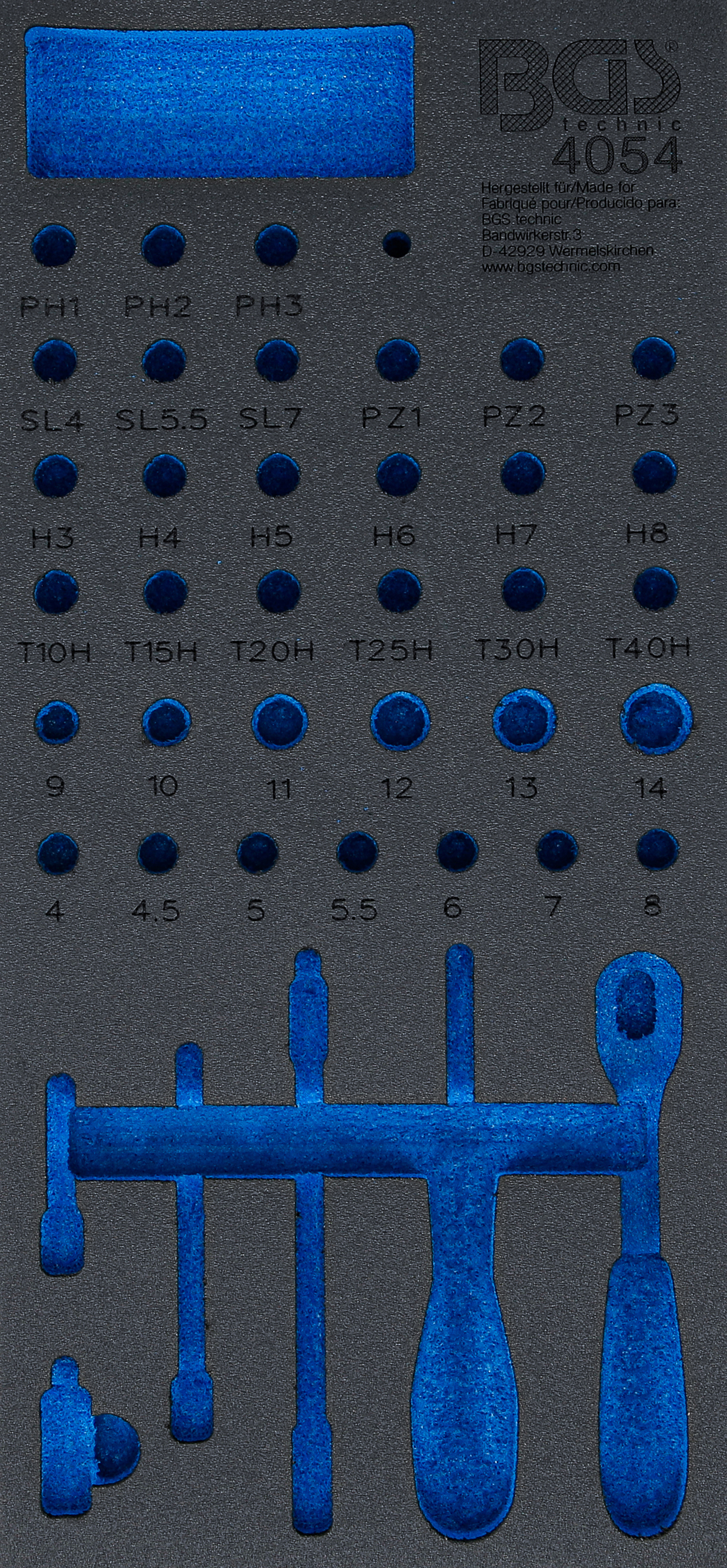 BGS 4045-1 Werkstattwageneinlage 2/3 | leer | für Art. 4045