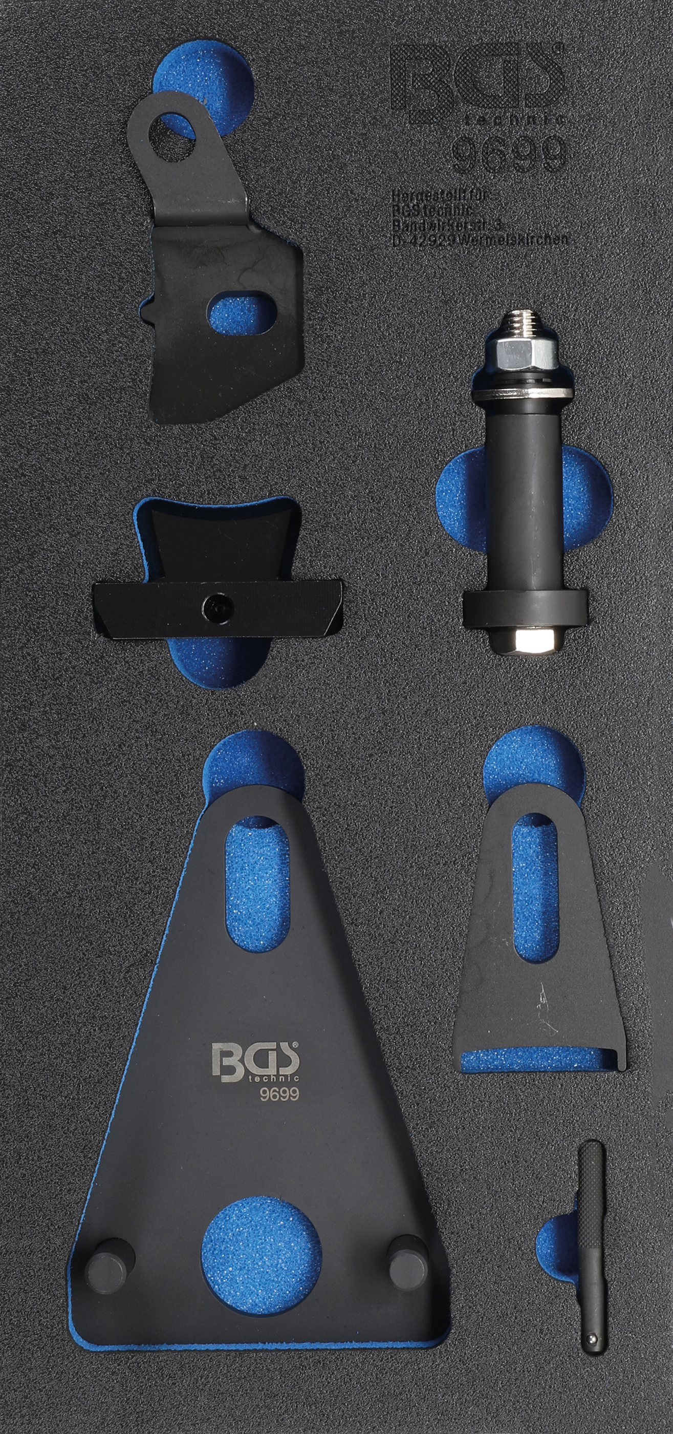 BGS 9699 Werkstattwageneinlage 1/3: Schwungrad-/Kurbelwellen-Riemenscheiben-Blockier- und Stirndeckeltrenn-Werkzeug-Satz | für Renault, Nissan