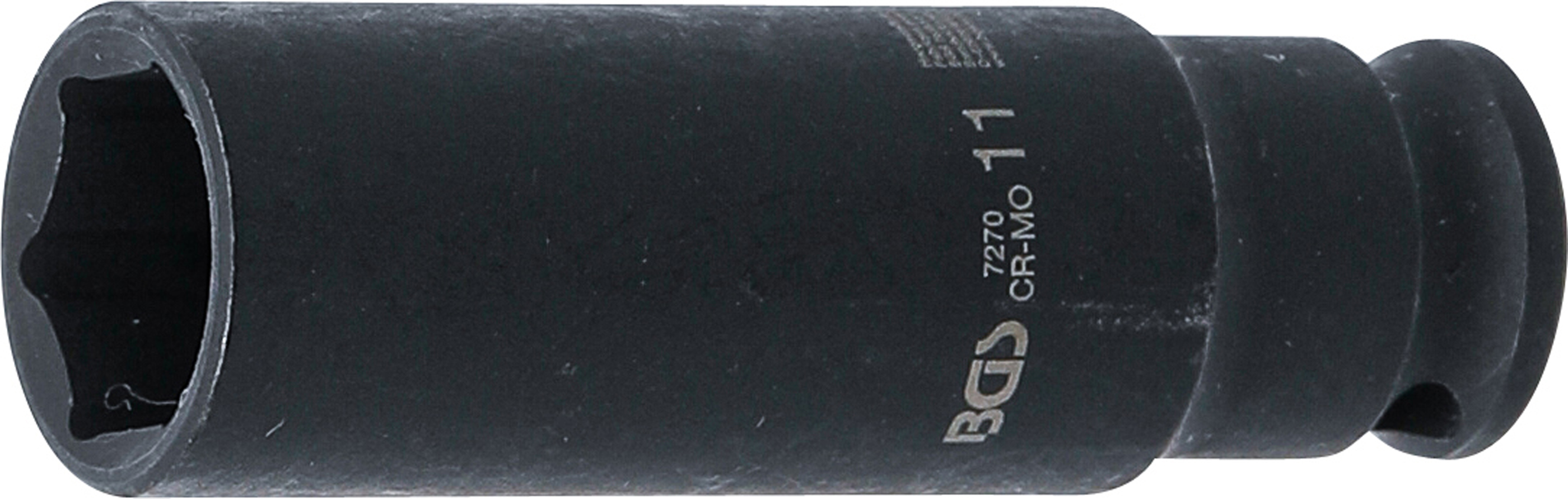 BGS 7270 Kraft-Steckschlüssel-Einsatz Sechskant, tief | Antrieb Innenvierkant 6,3 mm (1/4") | SW 11 mm