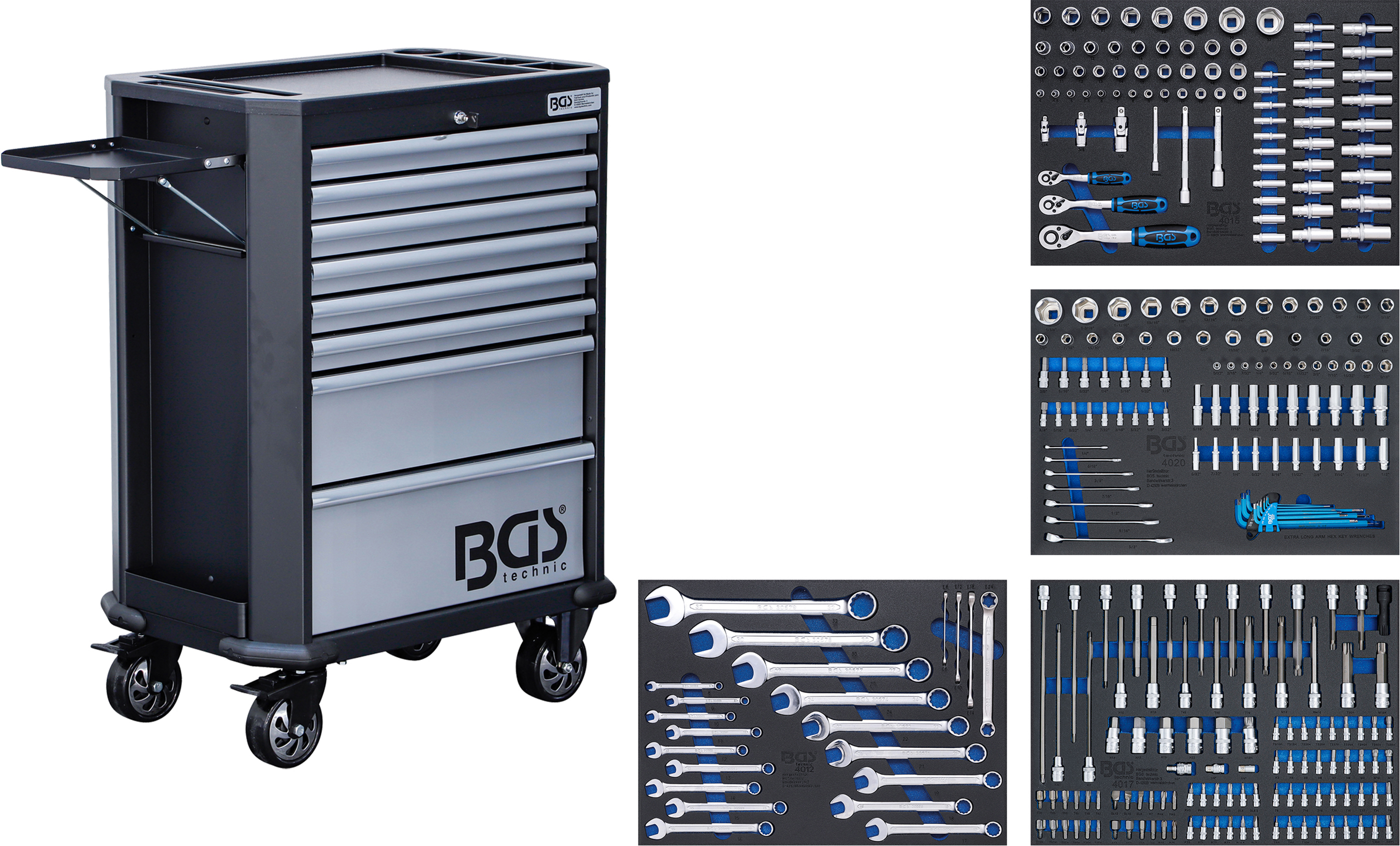 BGS 5051 Werkstattwagen | 8 Schubladen | mit 296 Werkzeugen BGS 5051 Werkstattwagen | 8 Schubladen | mit 296 Werkzeugen