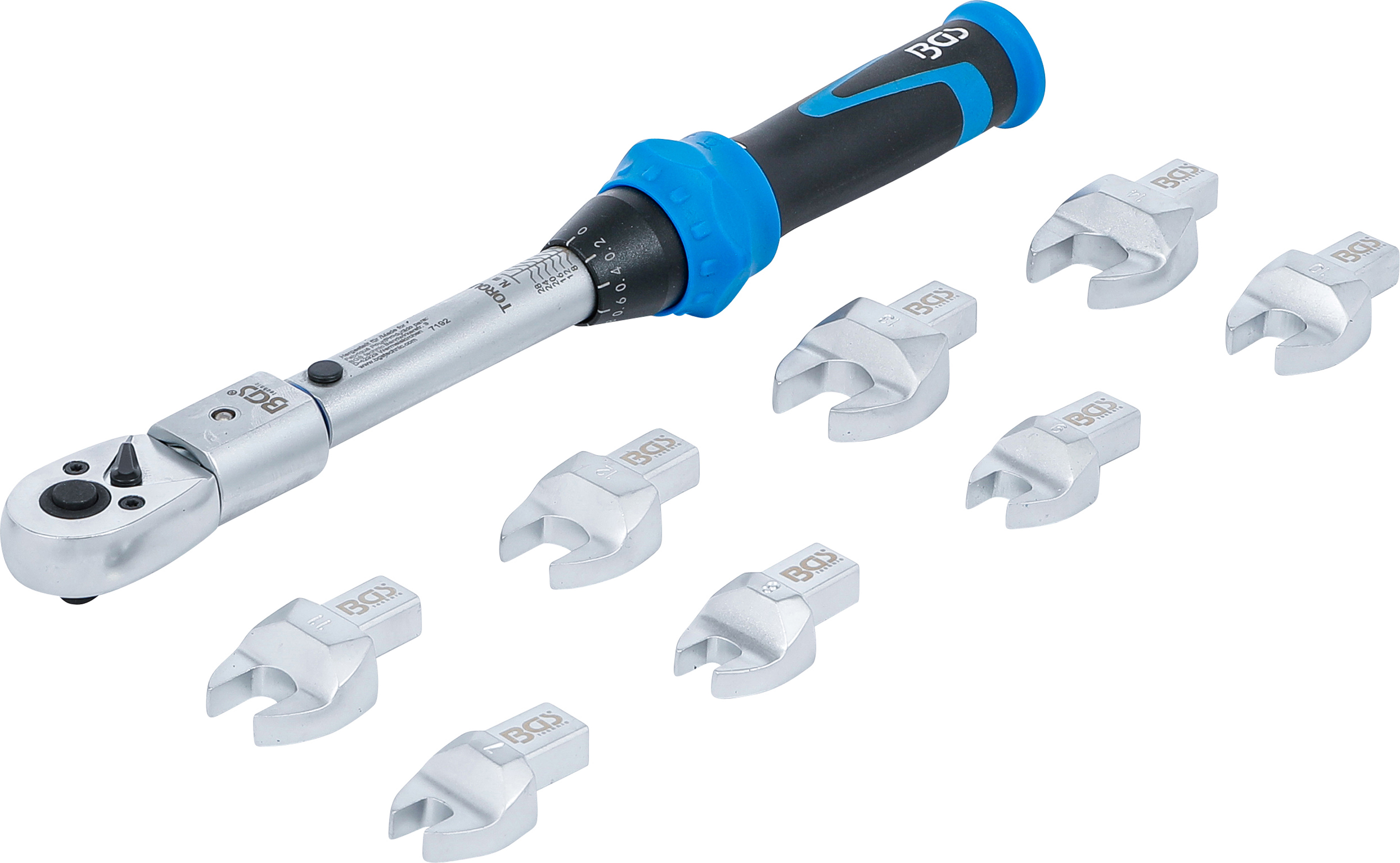 BGS 7192 Drehmomentschlüssel-Satz | für 9 x 12 mm Einsteckwerkzeuge | 6 - 30 Nm | 10-tlg.