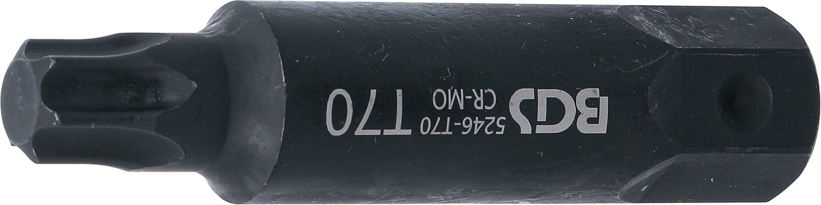 BGS 5246-T70 Bit | Länge 100 mm | Antrieb Außensechskant 22 mm | T-Profil (für Torx) T70