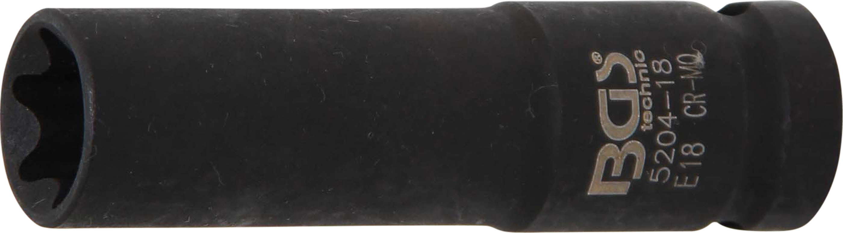 BGS 5204-18 Kraft-Steckschlüssel-Einsatz E-Profil, tief | Antrieb Innenvierkant 12,5 mm (1/2") | SW E18