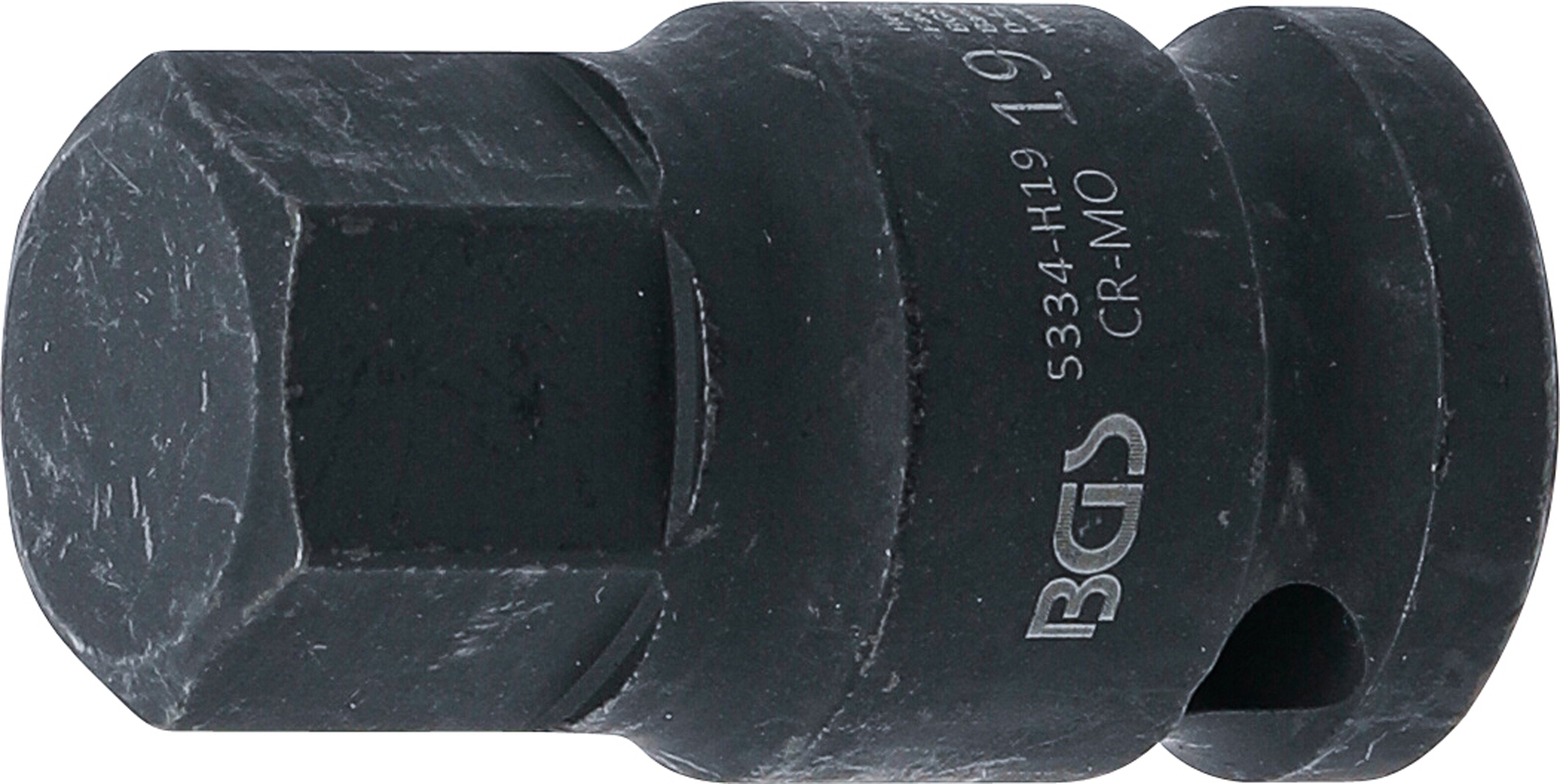 BGS 5334-H19 Kraft-Bit-Einsatz | Länge 42 mm | Antrieb Innenvierkant 12,5 mm (1/2") | Innensechskant 19 mm