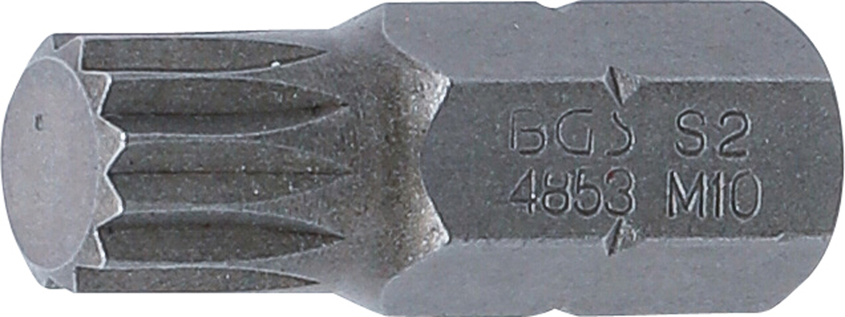 BGS 4853 Bit | Länge 30 mm | Antrieb Außensechskant 10 mm (3/8") | Innenvielzahn (für XZN) M10