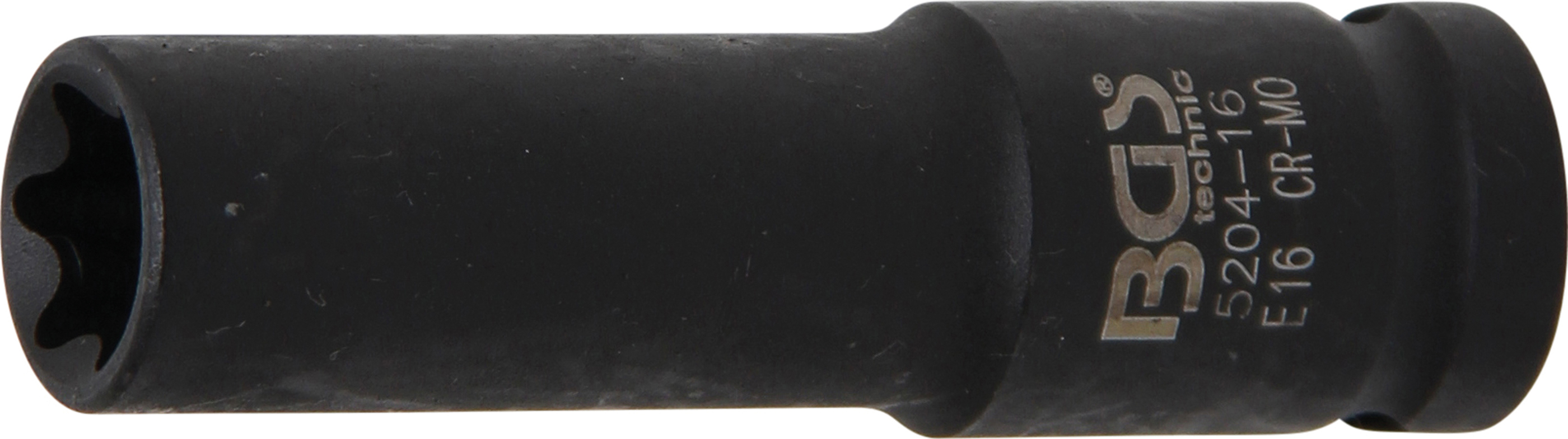 BGS 5204-16 Kraft-Steckschlüssel-Einsatz E-Profil, tief | Antrieb Innenvierkant 12,5 mm (1/2") | SW E16 BGS 5204-16 Kraft-Steckschlüssel-Einsatz E-Profil, tief | Antrieb Innenvierkant 12,5 mm (1/2") | SW E16