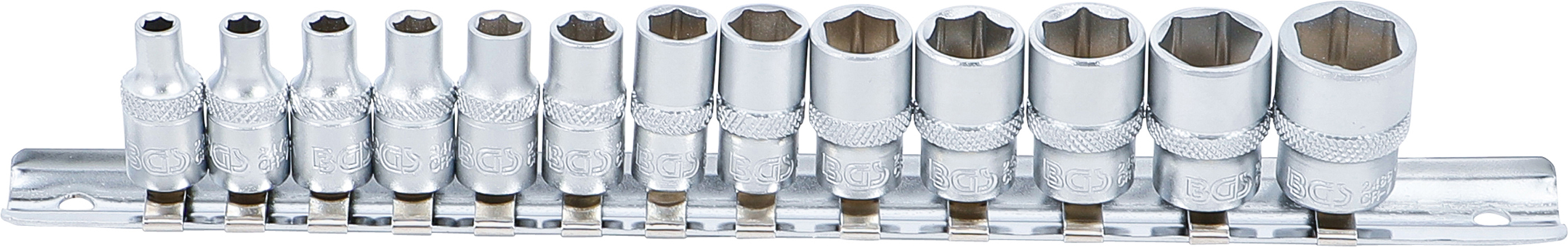 BGS 9102 Steckschlüssel-Einsatz-Satz, Sechskant | Antrieb Innenvierkant 6,3 mm (1/4") | SW 4 - 14 mm | 13-tlg.