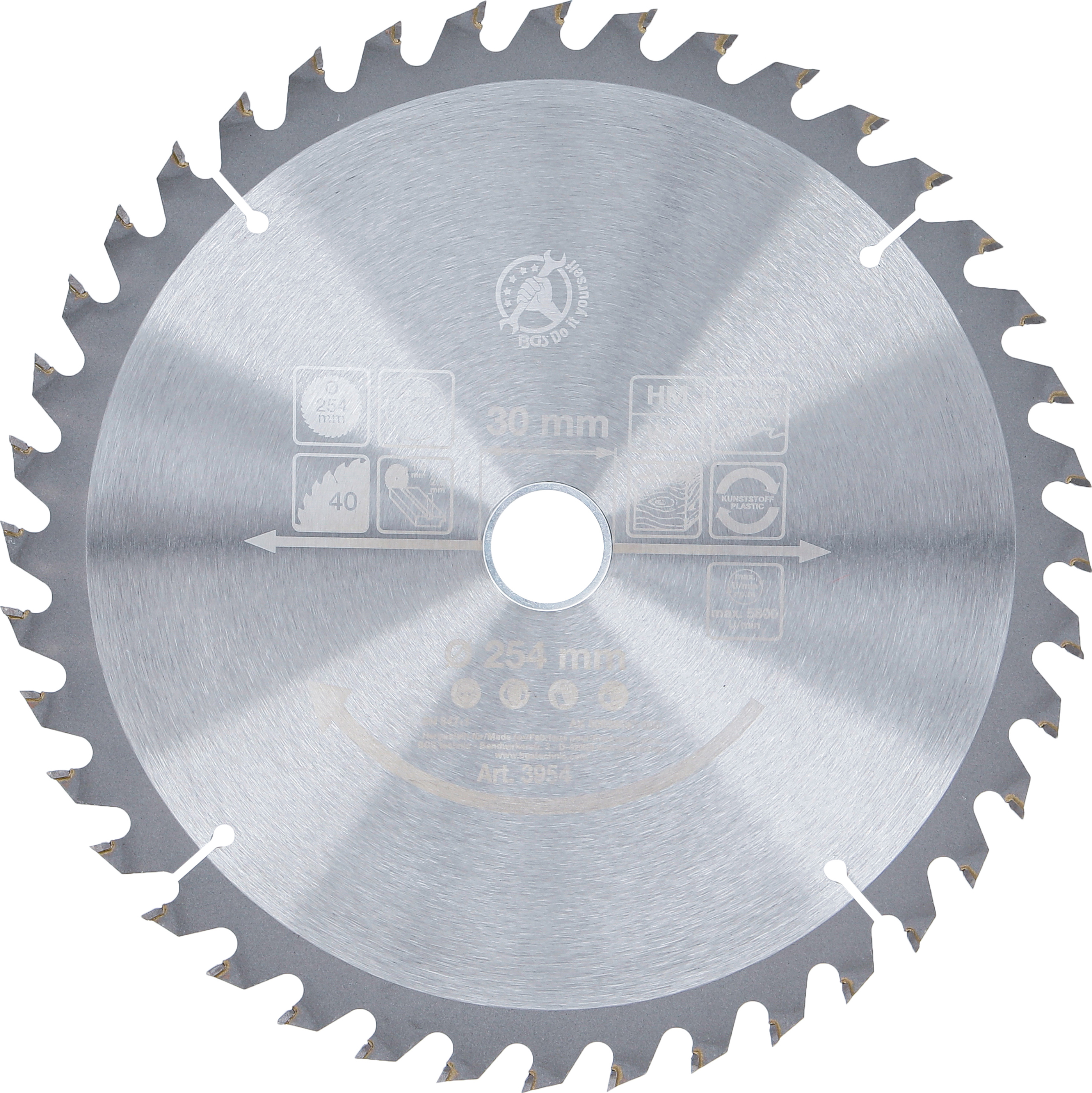 BGS 3954 Hartmetall-Kreissägeblatt | Ø 254 x 30 x 3,2 mm | 40 Zähne