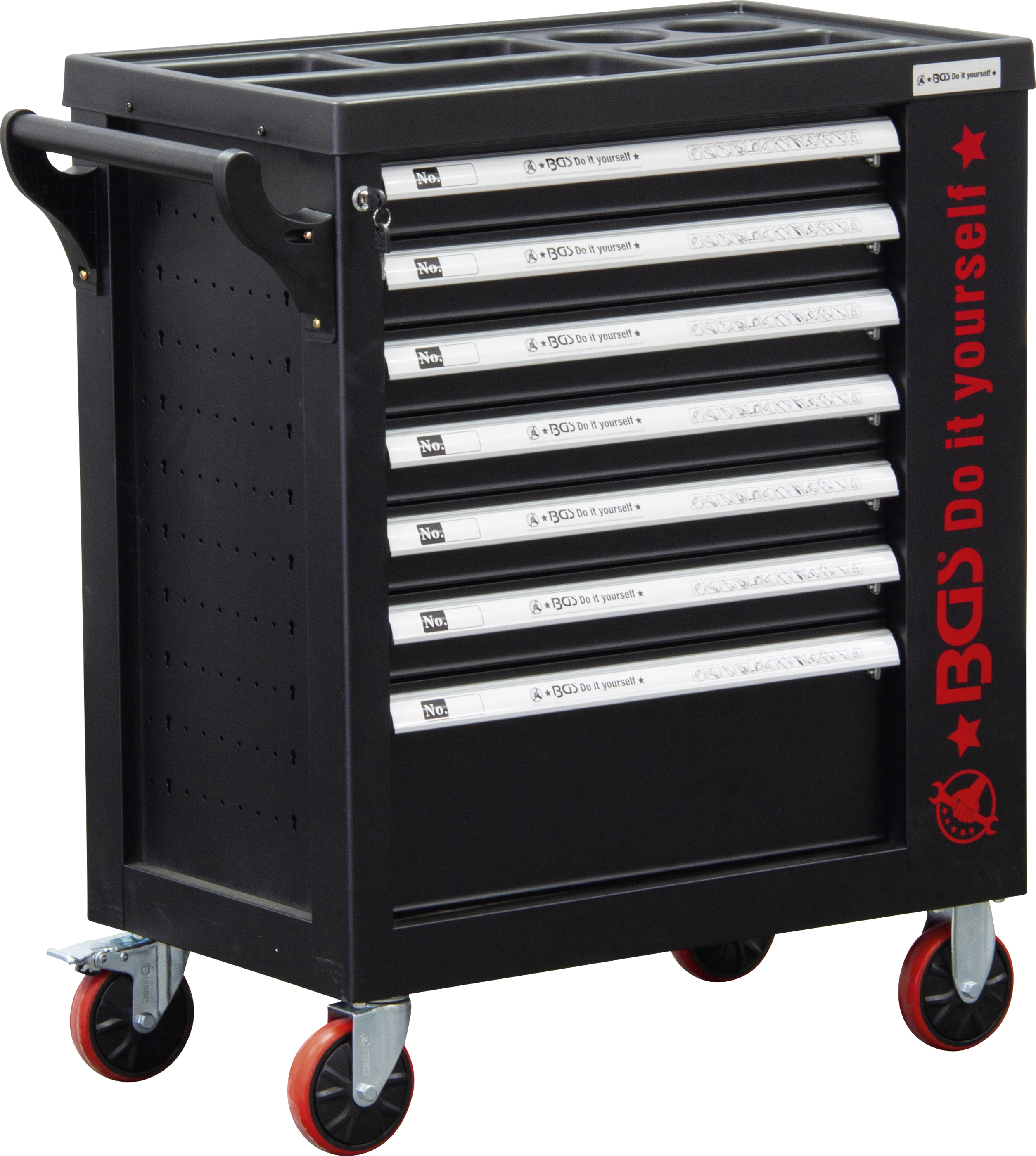 BGS 6058-1 Werkstattwagen | 7 Schubladen | 1 Seitentür | leer BGS 6058-1 Werkstattwagen | 7 Schubladen | 1 Seitentür | leer