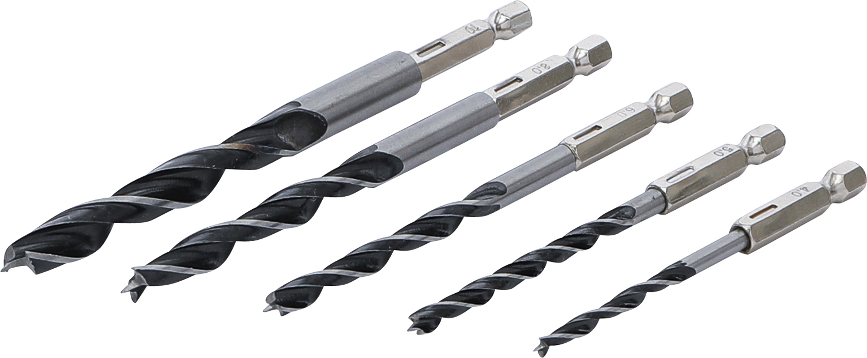 BGS 50799 Holzbohrer-Satz | 4 - 10 mm | Sechskantantrieb | 5-tlg.