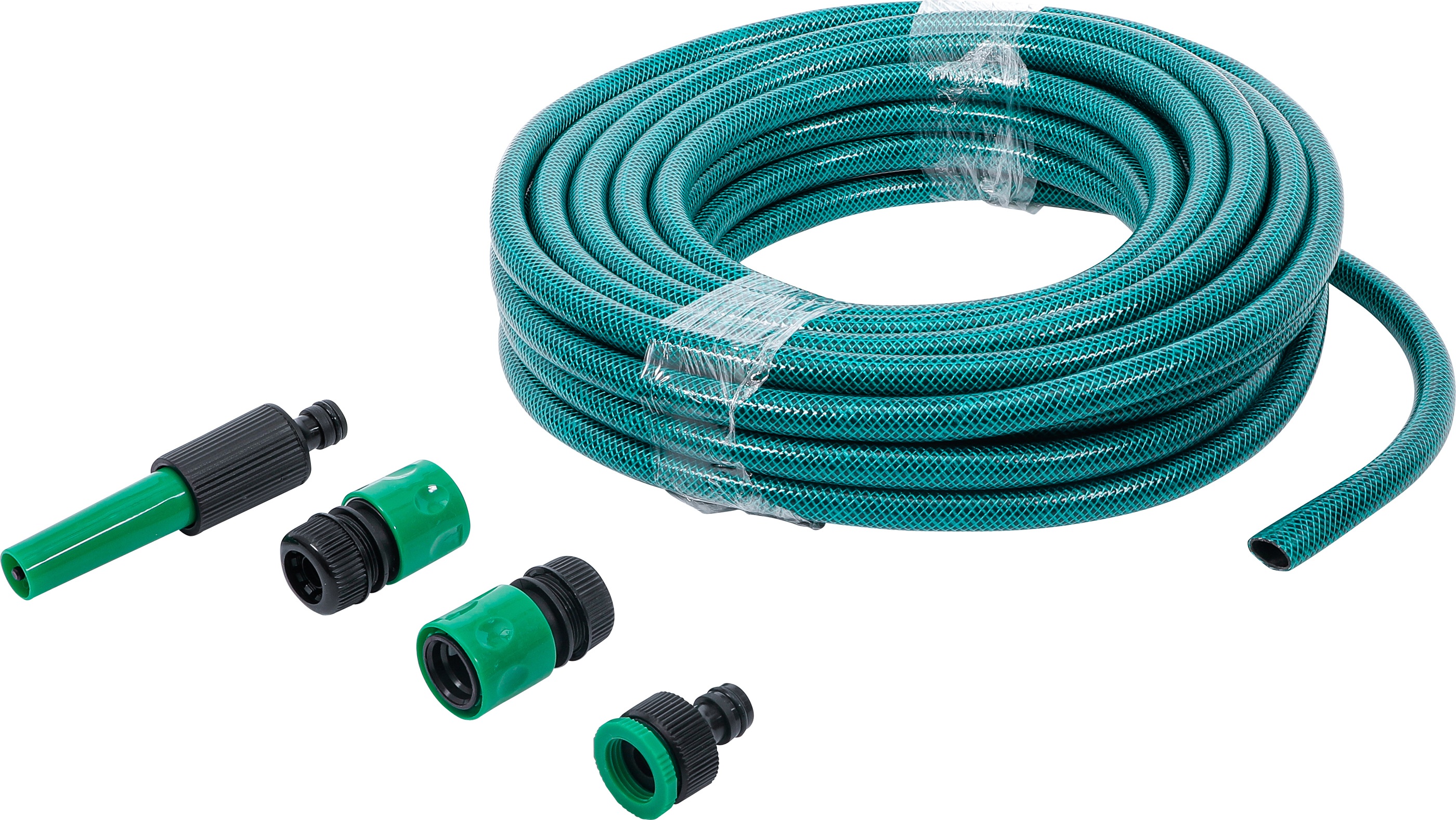 BGS 70906 Wasserschlauch | PVC | mit Wasserspritze und Schnellkupplungen | 15 m | 6-tlg.