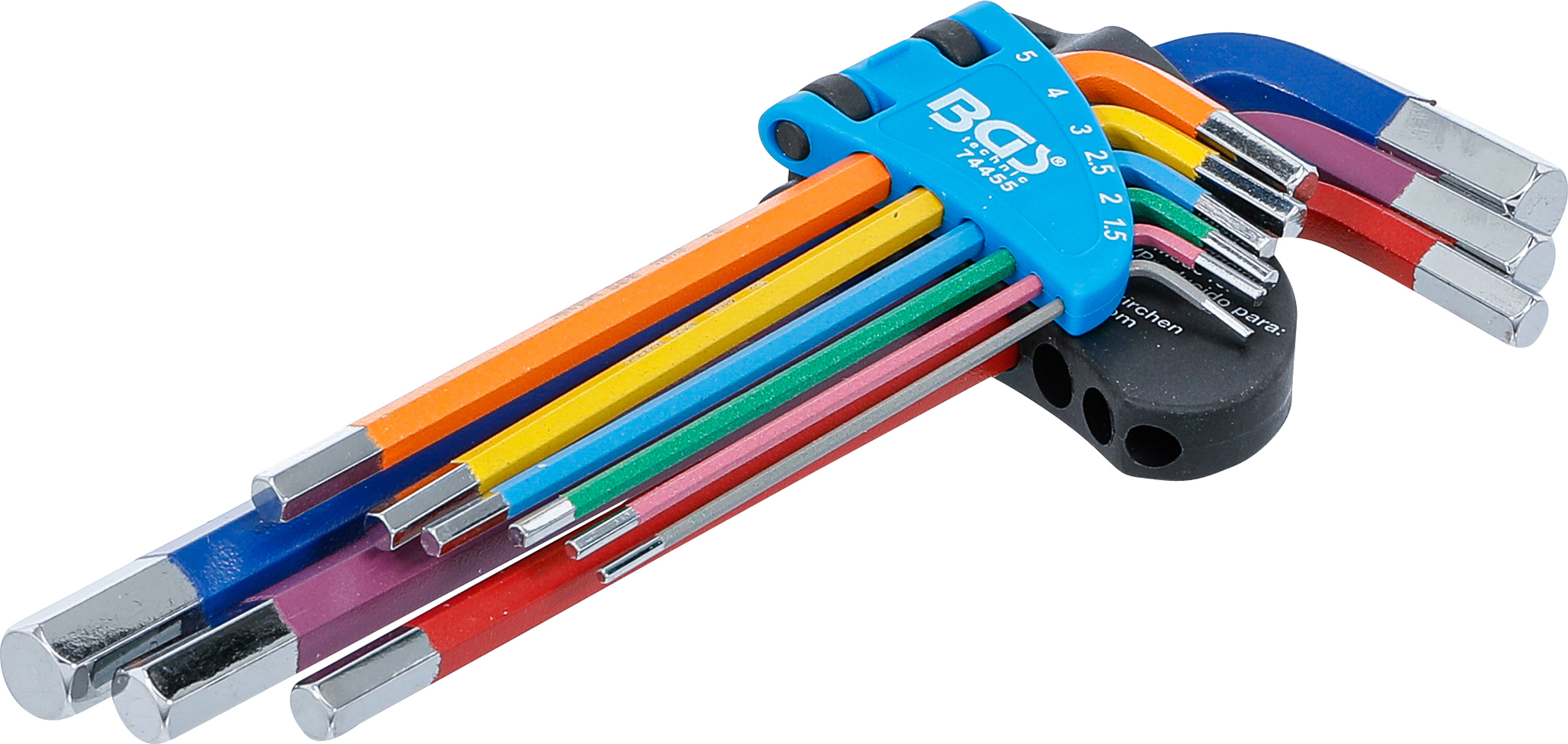 BGS 74455 Winkelschlüssel-Satz | Multicolour | Innensechskant 1,5 - 10 mm | 9-tlg.