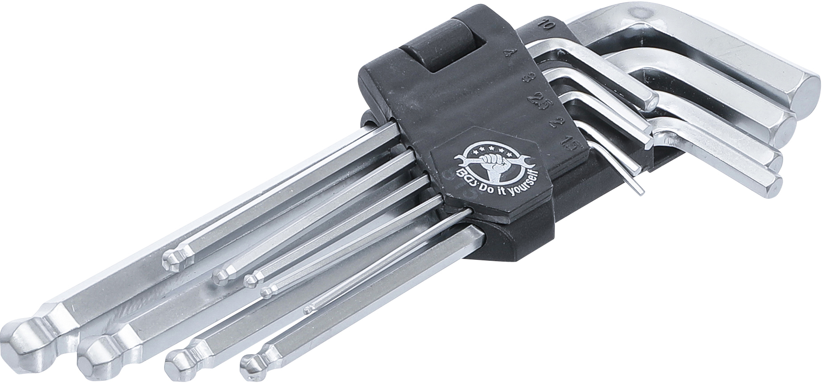 BGS 815 Winkelschlüssel-Satz | Innensechskant / Innensechskant mit Kugelkopf 1,5 - 10 mm | 9-tlg.