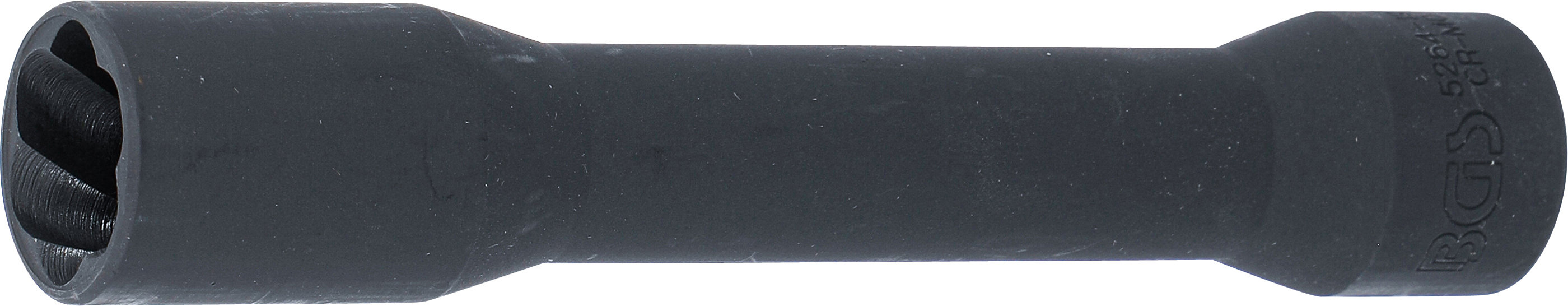 BGS 5264-19 Spiral-Profil-Steckschlüssel-Einsatz / Schraubenausdreher, tief | Antrieb Innenvierkant 12,5 mm (1/2") | SW 19 mm