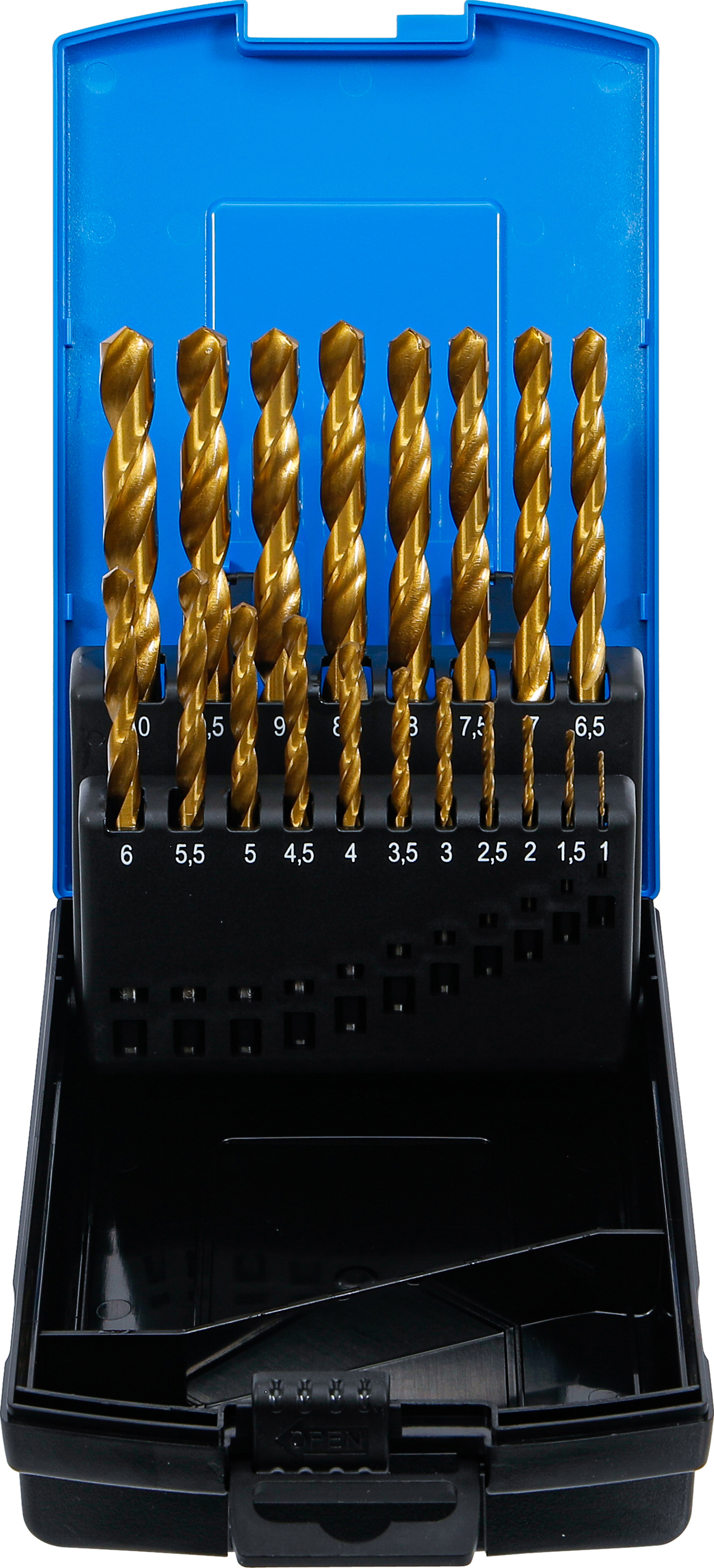 BGS 2013 Spiralbohrer-Satz | HSS | titan-nitriert | 1 - 10 mm | 19-tlg.