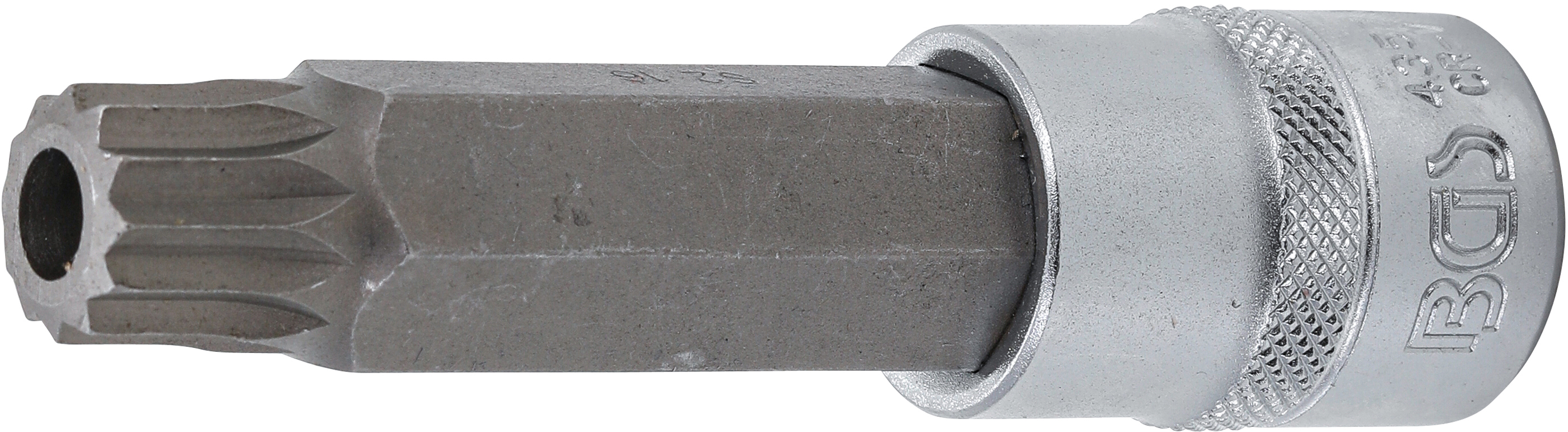BGS 4357 Bit-Einsatz | Länge 100 mm | Antrieb Innenvierkant 12,5 mm (1/2") | Innenvielzahn (für XZN) mit Bohrung M16