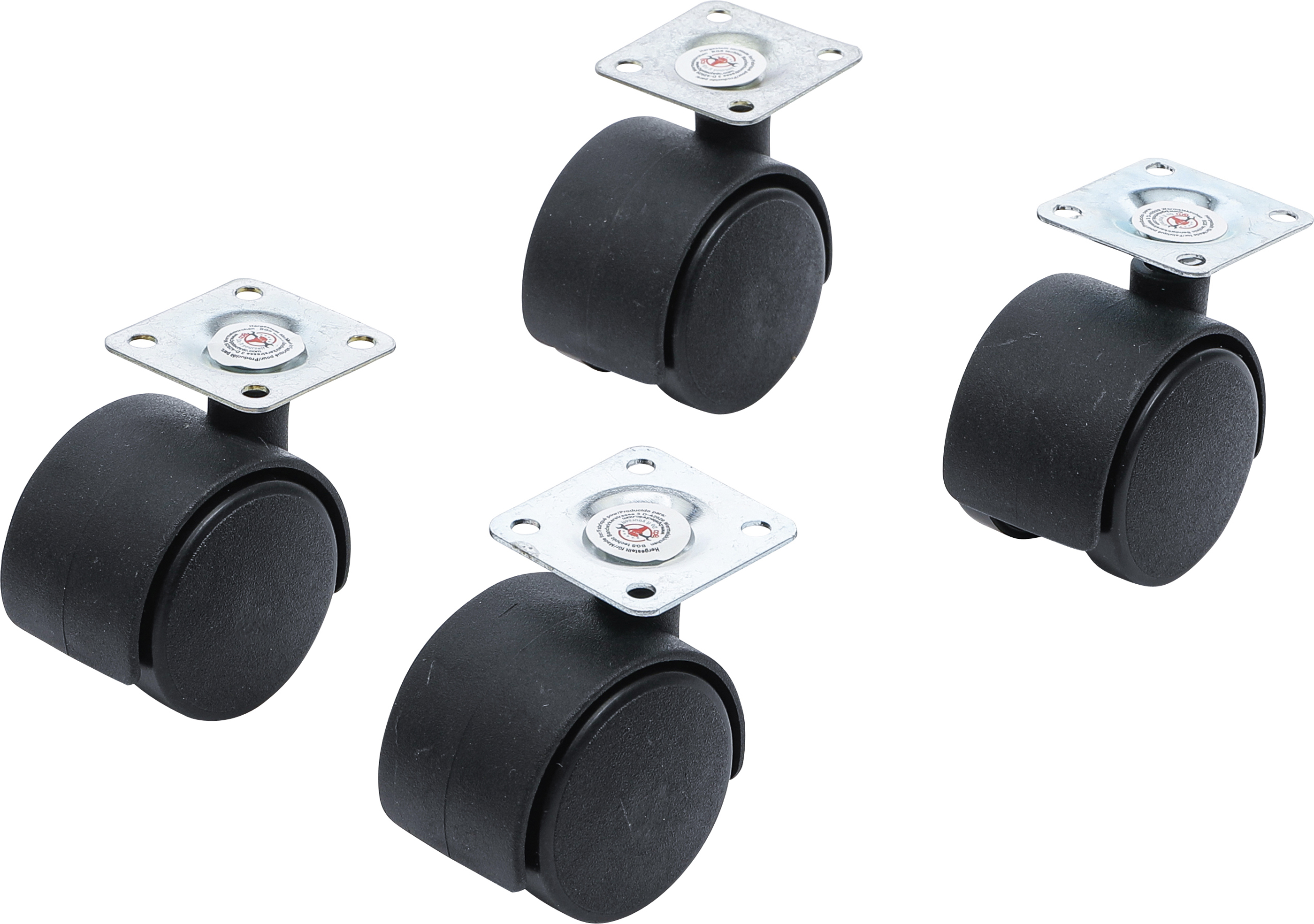 BGS 80332 Doppel-Lenkrollen-Satz | Ø 40 mm | 4-tlg.