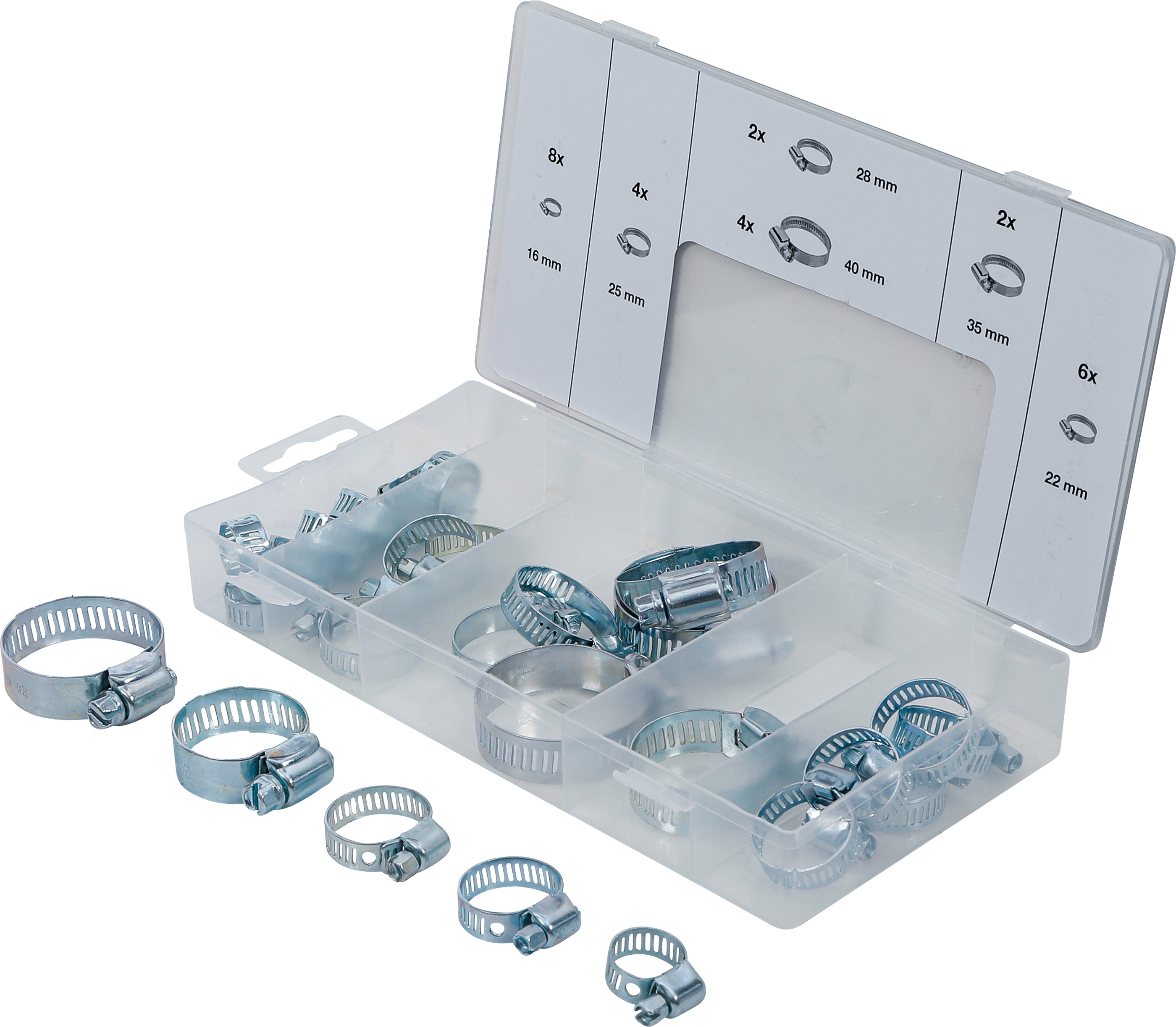 BGS 8055 Schlauchklemmen-Sortiment | Ø 16 - 40 mm | 26-tlg.