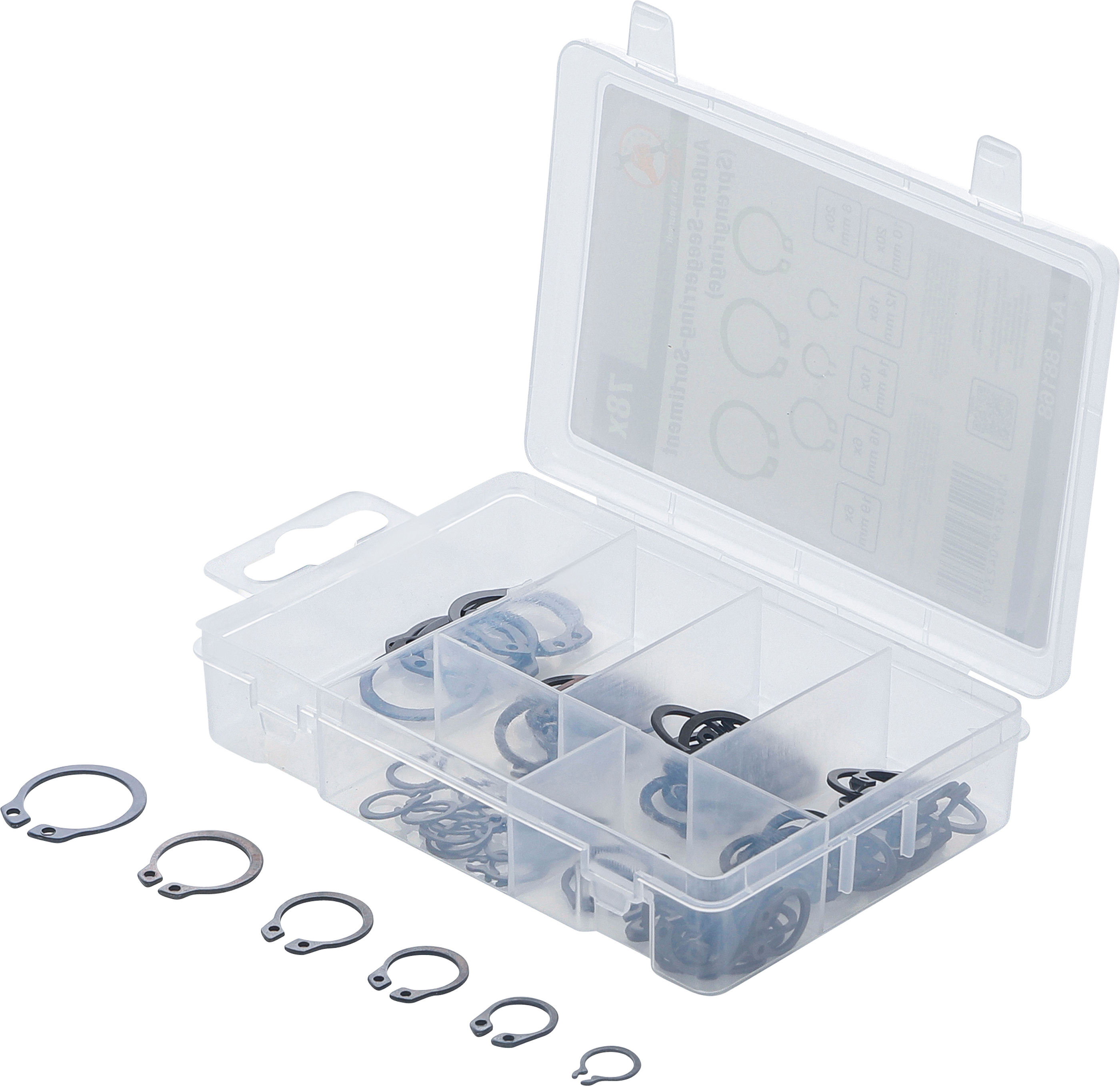 BGS 88168 Außen-Seegerring-Sortiment (Sprengringe) | Ø 8 - 19 mm | 78-tlg.