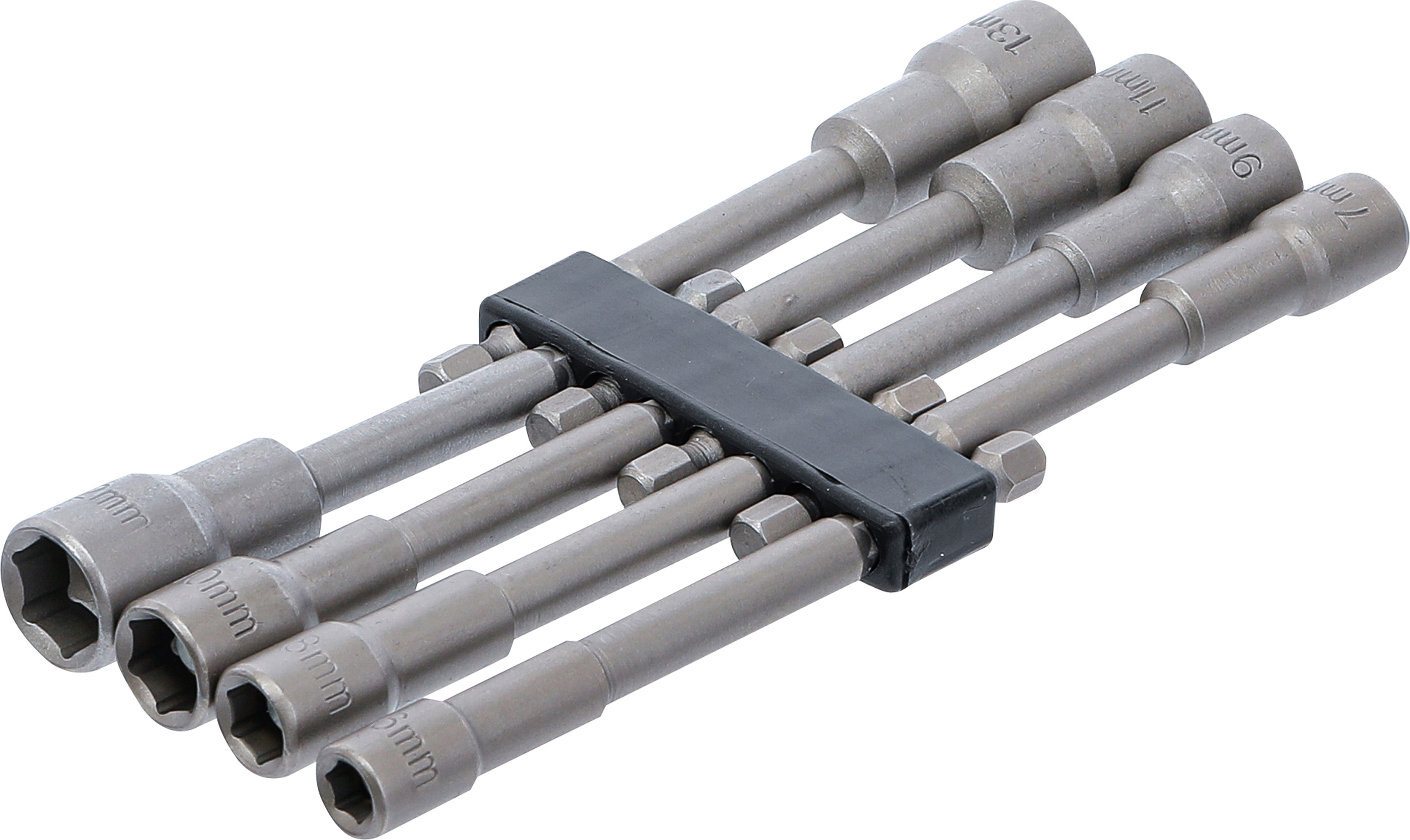 BGS 2759 Steckschlüssel-Einsatz-Satz Sechskant | extra lang | Antrieb Außensechskant 6,3 mm (1/4") | für Bohrmaschinen | SW 6 - 13 mm | 8-tlg.