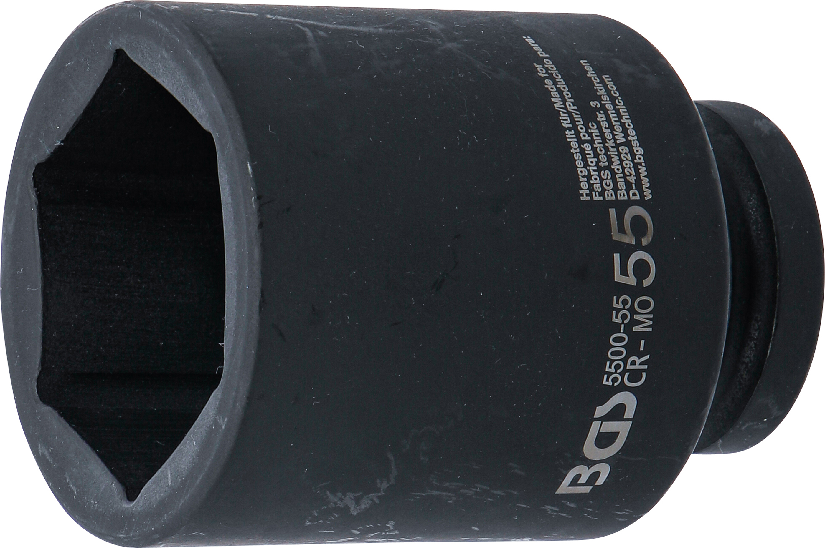 BGS 5500-55 Kraft-Steckschlüssel-Einsatz Sechskant, tief | Antrieb Innenvierkant 25 mm (1") | SW 55 mm