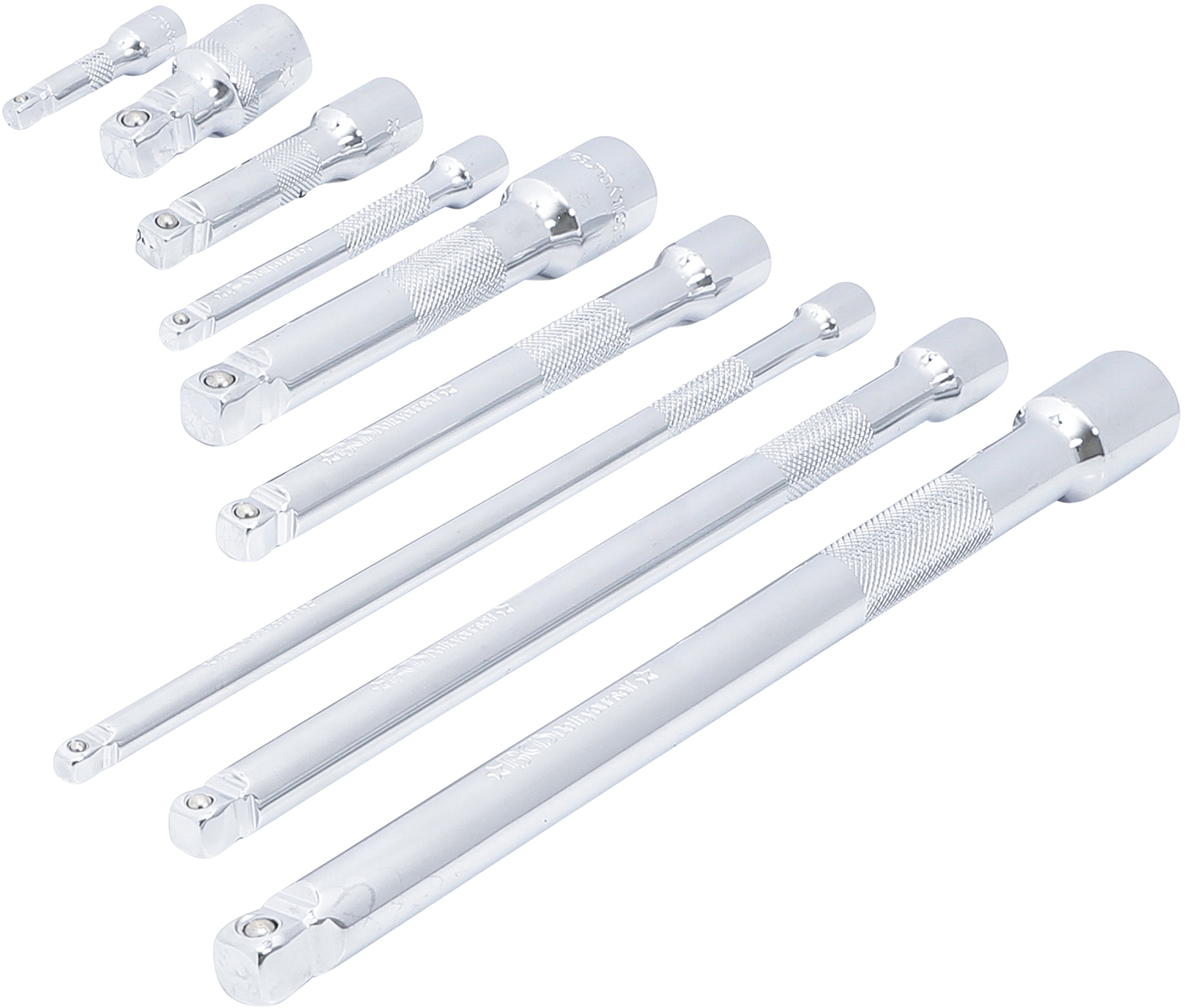 BGS 6113 Kippverlängerungs-Satz | 6,3 mm (1/4") / 10 mm (3/8") / 12,5 mm (1/2") | 9-tlg.
