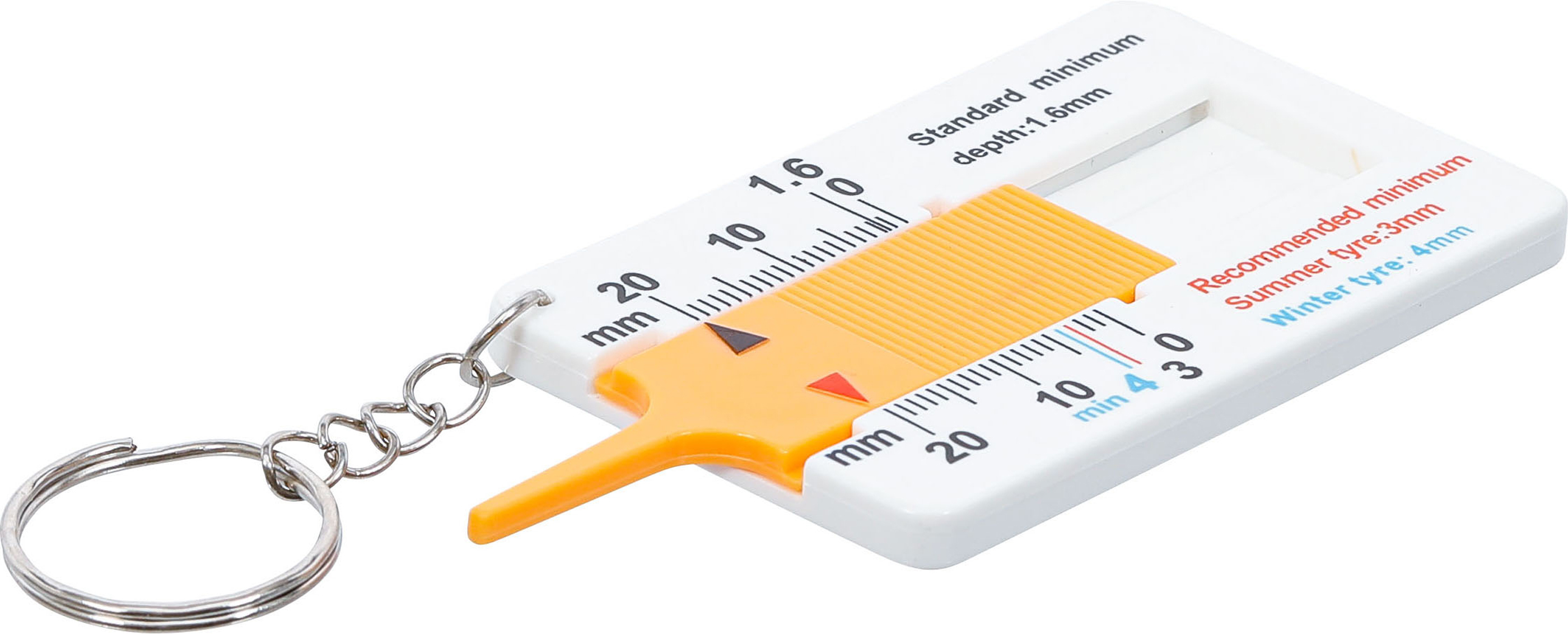 BGS 80726 Profiltiefenmesser | mit Schlüsselanhänger | 0 - 20 mm